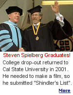 In order to graduate, all students must produce a film and submit it for approval and grading. Spielberg submitted a copy of ''Shindler's List'' and got an ''A''.